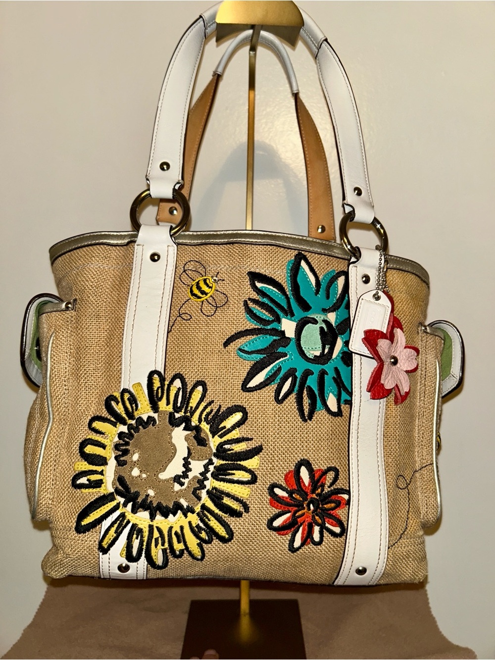 Coach Bumble Bee & Flowers Limited Edition Tote Bag  2005!